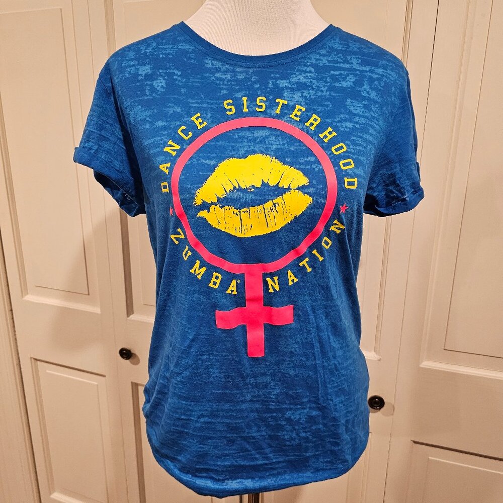 Zumba Sisterhood Blue Top Size S